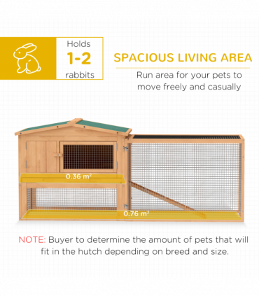 Wooden Rabbit Hutch Enclosure Run House 2 Tier Large Coop Run Pet
