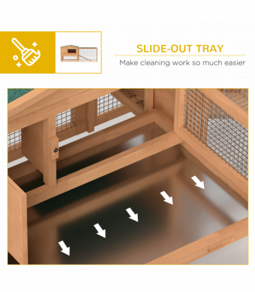 Wooden Rabbit Hutch Enclosure Run House 2 Tier Large Coop Run Pet