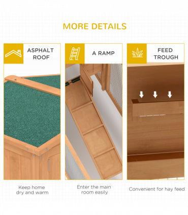 Wooden Rabbit Hutch Enclosure Run House 2 Tier Large Coop Run Pet