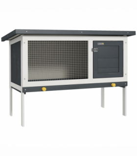 Wooden Rabbit Hutch Small Pet Habitat w/ Dropping Tray Openable Asphalt Roof