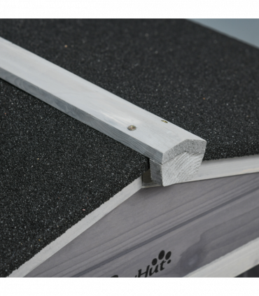 Wooden Rabbit Hutch, Guinea Pig Cage w/ Wheels, Slide-Out Tray, Ramp Light Grey