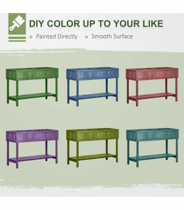 Wooden Raised Bed Container Garden Plant Stand 8 Boxes 110x46x76cm Brown