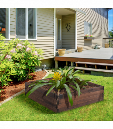 Wooden Raised Garden Bed Planter Grow Containers Pot 80 x 80 x 22.5cm