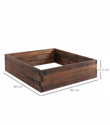 Wooden Raised Garden Bed Planter Grow Containers Pot 80 x 80 x 22.5cm