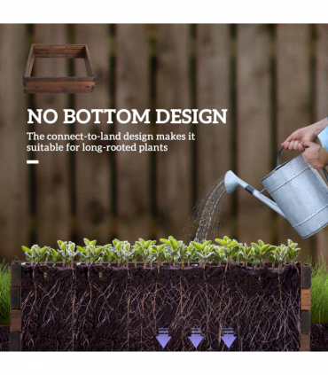 Wooden Raised Garden Bed Planter Grow Containers Pot 80 x 80 x 22.5cm