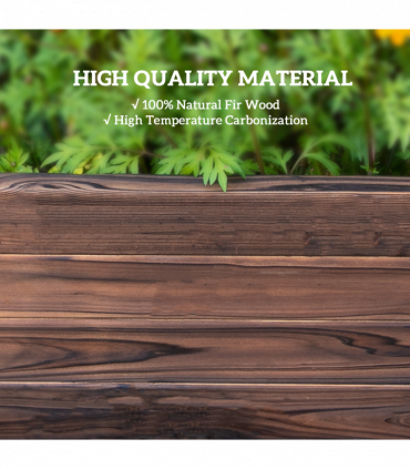 Wooden Raised Garden Bed Planter Grow Containers Pot 80 x 80 x 22.5cm