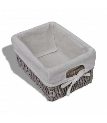 Wooden Storage Rack 3 Weaving Baskets Brown