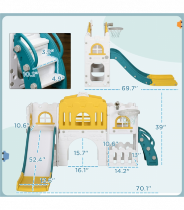 Wooden Swing Set Toddler Slide