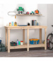 vidaXL Work Bench 140x50x80 cm Solid Wood Pine