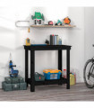 Work Bench Black 80x50x80 cm Solid Wood Pine