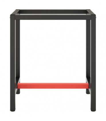 Work Bench Frame Matte Black and Matte Red 70x50x79 cm Metal