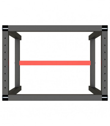 Work Bench Frame Matte Black and Matte Red 70x50x79 cm Metal