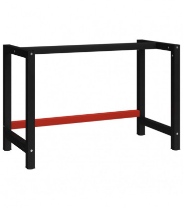 Work Bench Frame Metal 120x57x79 cm Black and Red