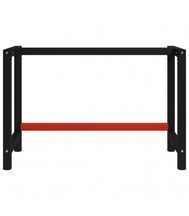 Work Bench Frame Metal 120x57x79 cm Black and Red