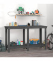 Work Bench Grey 140x50x80 cm Solid Wood Pine