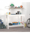 Work Bench White 110x50x80 cm Solid Wood Pine