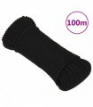 Work Rope Black 5 mm 100 m Polyester