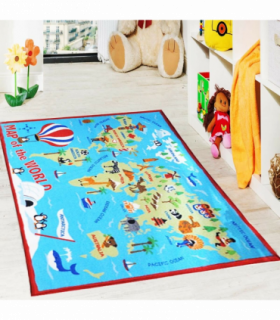 World Map Rug 100 x 165cm