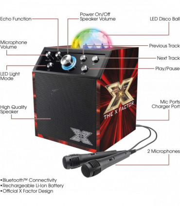 X Factor Disco Cube Speaker Printed TY6085A