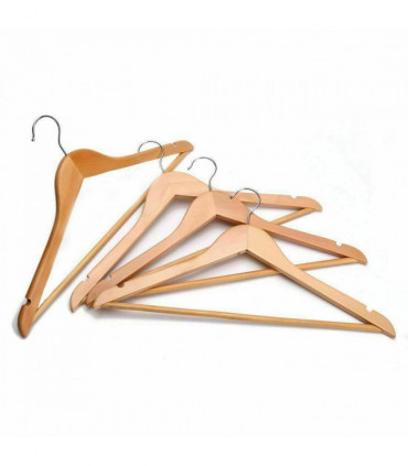 X20 WOODEN COAT HANGERS SUIT GARMENT CLOTHES