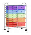 vidaXL XXL 15-Drawer Mobile Storage Trolley Multicolour Plastic