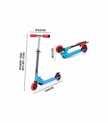 Xootz Kids' Folding Kick Scooter with Adjustable Handlebars - Blue