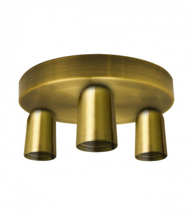 Yellow Brass Vintage Ceiling Light 3 Way Ceiling E27 Lamp Base Semi Flush Ceiling Lamp