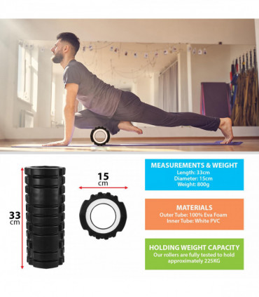 Yoga Foam Roller Black  AS-04045