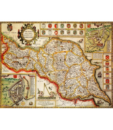 Yorkshire North & East Riding Historical Map 1000 Piece Jigsaw Puzzle (1610)