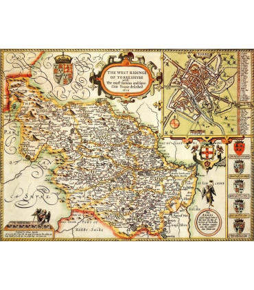 Yorkshire West Riding Historical Map 1000 Piece Jigsaw Puzzle (1610)