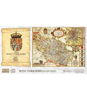 Yorkshire West Riding Historical Map 1000 Piece Jigsaw Puzzle (1610)