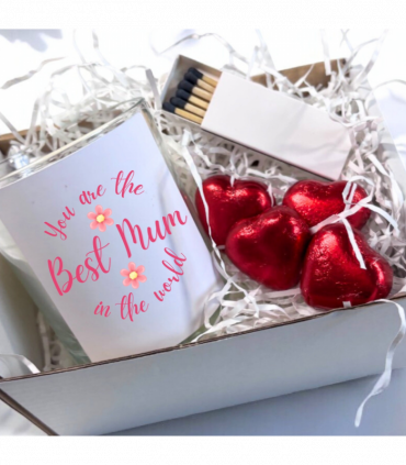 You're The Best Mum In The World Candle Gift Set | Mothers Day | Birthday Gift for Mum | Message Candle For Mum | Mothers Day Hamper UK