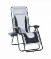 Zero Gravity Folding Recliner, Cup Holder, Adjustable Light Grey