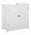 kleankin 60x60cm Under-Sink Storage Cabinet  Adjustable Shelf Drain Hole White