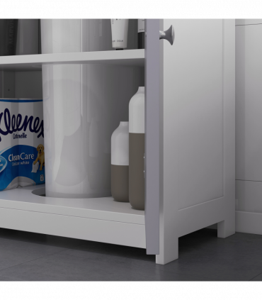 kleankin 60x60cm Under-Sink Storage Cabinet w/ Adjustable Shelf Grey White