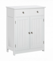 kleankin Bathroom Floor Storage Cabinet w/ 2 Drawers Door Cupboard White