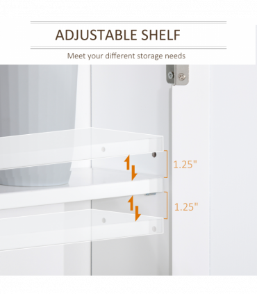 kleankin Bathroom Mirror Cabinet Wall Mounted Storage Cupboard W/ Double Door