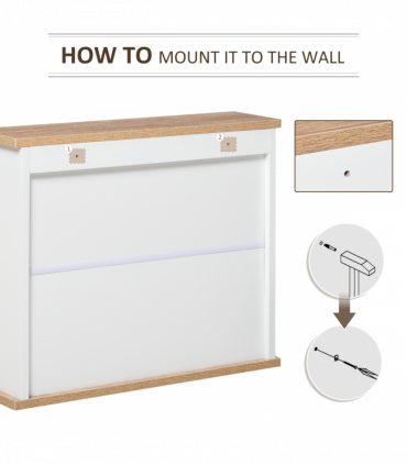 kleankin Bathroom Mirror Cabinet Wall Mounted Storage Cupboard W/ Double Door