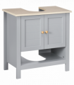 kleankin Bathroom Pedestal Under Sink Cabinet with Storage Shelf Double Door