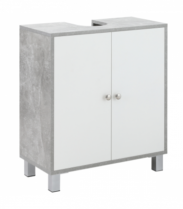 kleankin Bathroom Pedestal Under Sink Cabinet with Storage Shelf Double Door