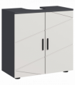 kleankin Bathroom Vanity Unit, Pedestal Sink Cabinet with Shelf, Light Grey