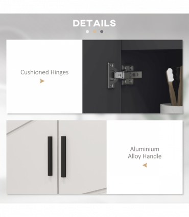 kleankin Bathroom Vanity Unit, Pedestal Sink Cabinet with Shelf, Light Grey