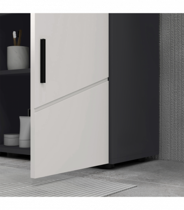 kleankin Bathroom Vanity Unit, Pedestal Sink Cabinet with Shelf, Light Grey