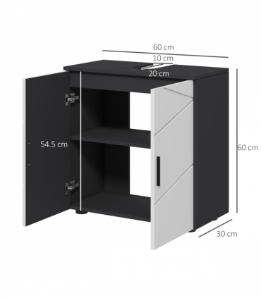 kleankin Bathroom Vanity Unit, Under Sink Cabinet with Shelf, Light Grey