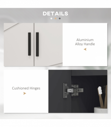 kleankin Bathroom Vanity Unit, Under Sink Cabinet with Shelf, Light Grey