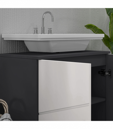 kleankin Bathroom Vanity Unit, Under Sink Cabinet with Shelf, Light Grey