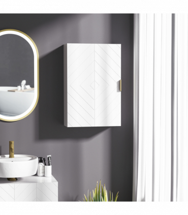 kleankin Bathroom Wall Cabinet with Adjustable Shelves for Hallway, Living Room