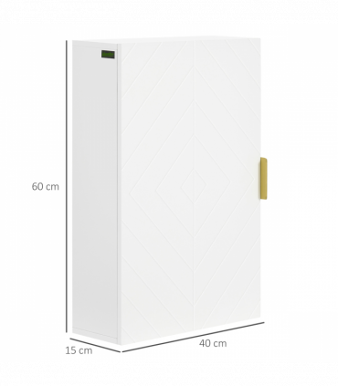 kleankin Bathroom Wall Cabinet with Adjustable Shelves for Hallway, Living Room