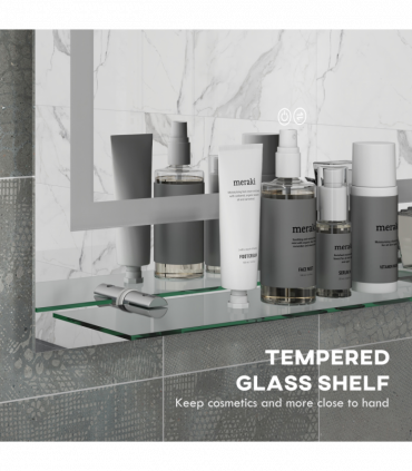 kleankin Dimmable Bathroom Mirror with LED Lights, 3 Colours, Defogging Film