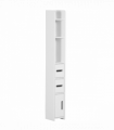kleankin Freestanding Bathroom Cabinet w/ Open Shelves 3 Cupboards, White